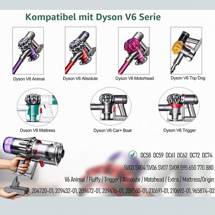 Акумулятор 21.6V для пилососа Dyson V6 (DC58, DC59, DC61, DC62, DC72, DC74, SV03, SV05, SV06, SV07, SV09) Animal, Trigger, Fluffy, Absolute — замінний Li-ion