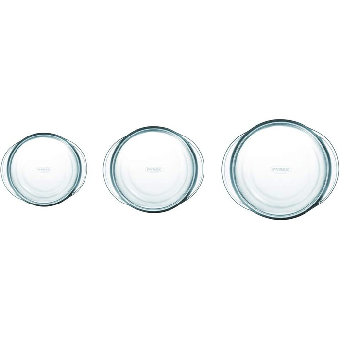 Набір жароміцних сковорідок Pyrex з боросилікатного скла, 3 предмети