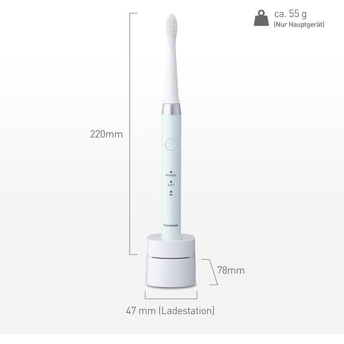 Зубна щітка електрична Panasonic EW-DM81-K503 з вібрацією, 2 режими чищення, зелена. З додатковою насадкою