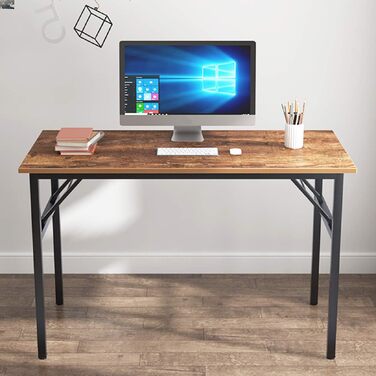 Розкладний письмовий стіл Sogesfurniture 120x60x75 см, коричнево-чорний, для комп'ютера та офісу