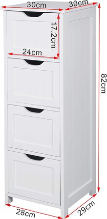 eSituro SBP0020 Білий комод-органайзер для ванної з 4 кошиками з МДФ