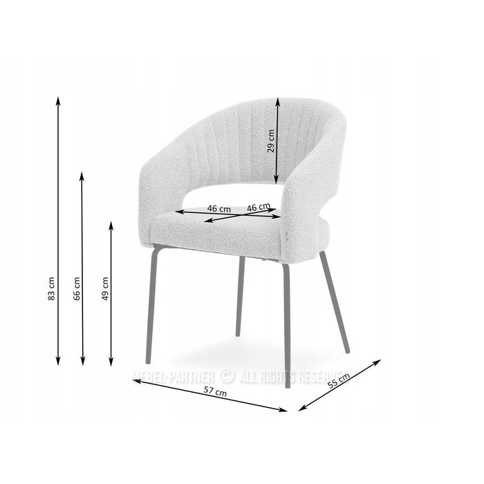 Стілець Mebel-Partner, тканина, бежевий, 1 шт.