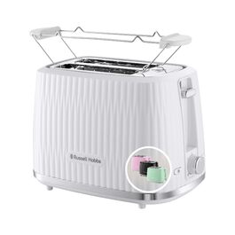 Тостер Russell Hobbs Eden для 2 скибок, білий - 6 режимів підсмажування, розморожування, підігрів, підйом, лоток для крихт