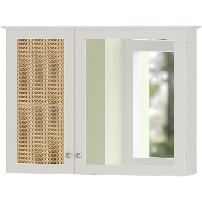 Дзеркальна шафа для ванної Vicco Rosario, біла, 68x49 см, 2 двері
