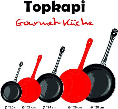 Професійний набір сковорідок Topkapi Gourmet Duo 22см і 26см, антипригарні, для індукції, алюмінієві, потрійне покриття, ручка з нержавіючої сталі