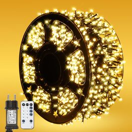 Світлодіодна гірлянда MAGGIFT Cluster 20м, 1000 LED, теплий білий колір, водонепроникна для вулиці та дому, з пультом, таймером та 8 режимами роботи