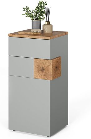 Тумба під умивальник Vicco Eden, 70 x 64.5 см, 2 шухляди, сіра, шафа для ванної кімнати