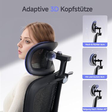 Ергономічне офісне крісло LarkLeaves L10 Pro з сіткою та підставкою для ніг, чорне