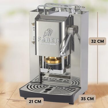 Кавомашина Faber Deluxe 3.0 для ESE 44мм, нержавіюча сталь, 1л, з електроклапаном та регульованим пресом