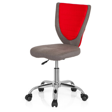 Дитячий офісний стілець Kiddy Comfort, тканина сірий/червоний, hjh OFFICE