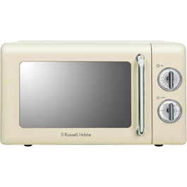 Мікрохвильова піч Russell Hobbs RHRETMM705C, 17 л, 700 Вт, ретро стиль, кремова, 5 режимів потужності, таймер, функція розморожування, легке очищення