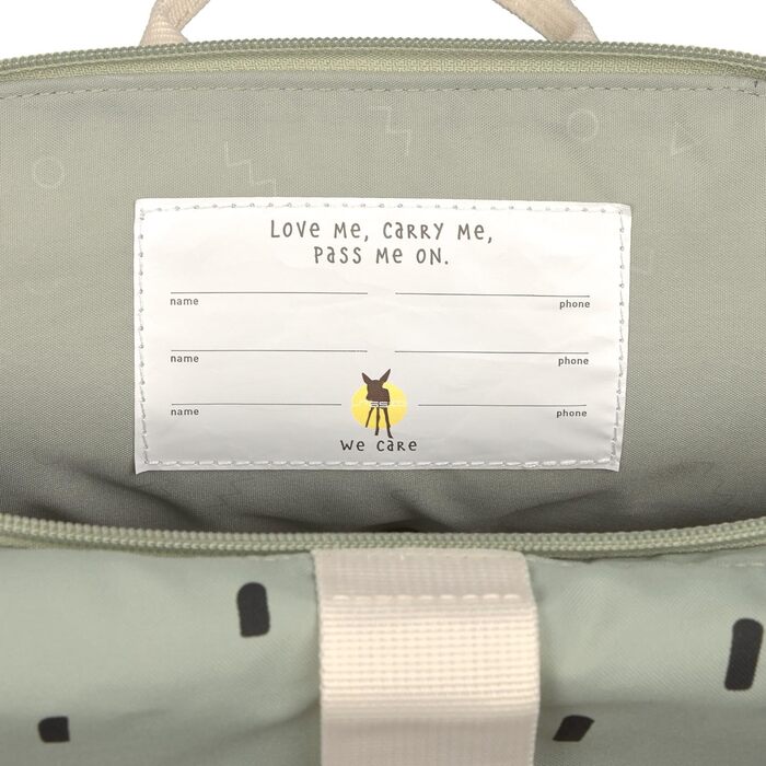 Дитячий рюкзак LÄSSIG Rolltop з нагрудним ременем, водостійкий, 11 л, оливковий, Happy Prints