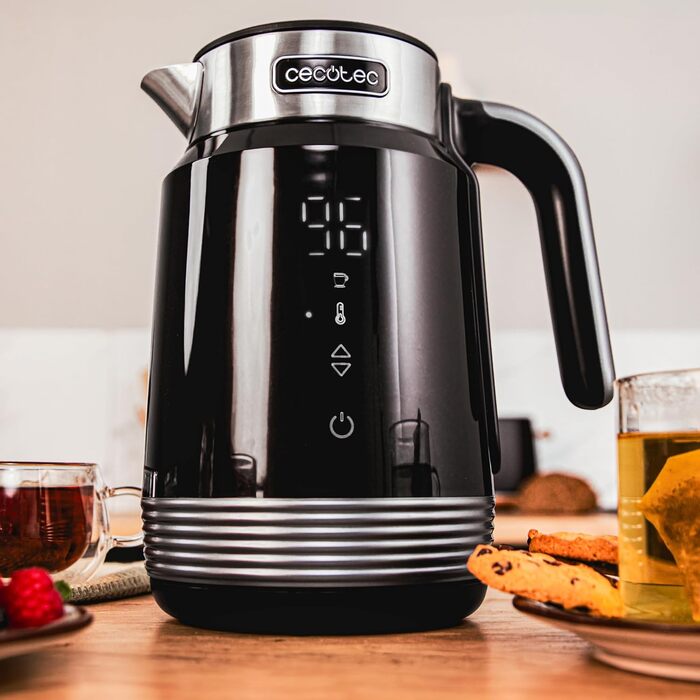 Електричний чайник Cecotec ThermoSense 600 Touch Black, 1.7 л, 2200 Вт, нержавіюча сталь, BPA-free, LED, 360°