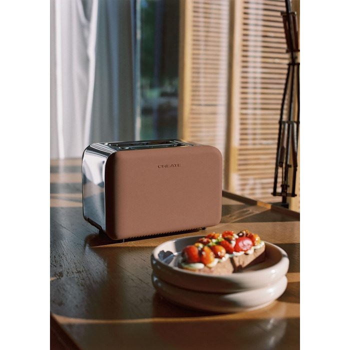 Тостер CREATE TOAST Retro 750W: 6 режимів, піддон для крихт, розморожування, підігрів, широкі слоти