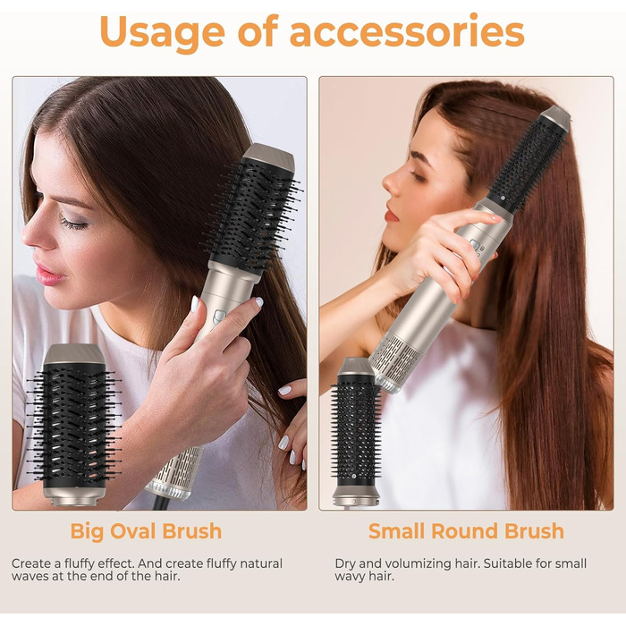 UMIGA Hairstyler 5-в-1: Фен-щітка, стайлер для волосся, випрямляч, плойка (Золотий)