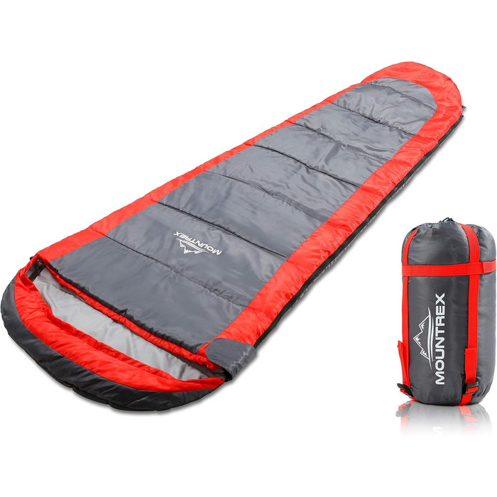 Спальний мішок MOUNTREX ультралегкий та компактний 850г, літній, мумія 205x75см, для підлітків і дорослих, з бонусною подушкою, для туризму та кемпінгу