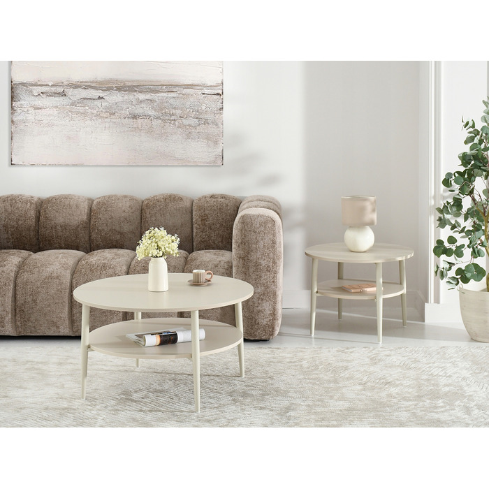 Журнальний стіл Mebel-Partner круглий, 60 x 60 x 45 см, кремовий