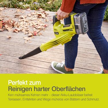 Акумуляторний повітродув RYOBI ONE+ OBL1820S 18V (245 км/год, 2.6 м³/хв) без акумулятора та зарядного пристрою