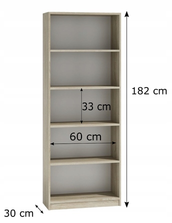 Стелаж TopEshop 60 x 182 x 30 см, дуб сонома