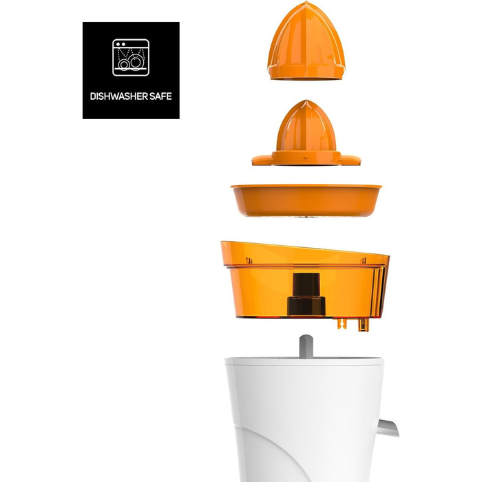 Цитрусовий прес електричний Taurus Citrus Compact 800 мл, білий - подвійний рух, BPA-free, компактний