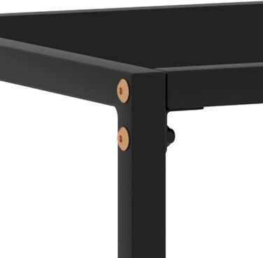Консольний стіл vidaXL скляний чорний 120x35x75 см – туалетний, приліжковий, бічний, для коридору, стільниця з загартованого скла