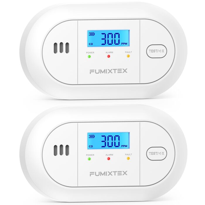 Портативний детектор чадного газу (CO) з LCD-дисплеєм, комплект 2 шт.