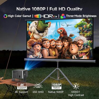 Проєктор Magcubic HY350GT 4K Smart Beamer, Full HD 1080P, 650 ANSI люмен, Автофокус, Автоматична корекція трапеції, Динаміки Dolby Audio 15W, WiFi 5, Bluetooth 5.1, Поворот на 180°, Колір: Сірий