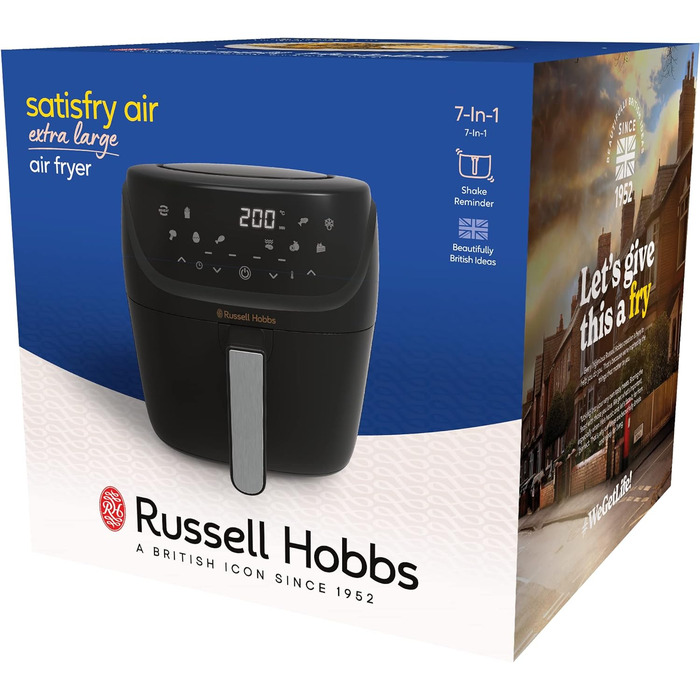 Фритюрниця Russell Hobbs SatisFry XXL 8л Rapid AirFryer: 7 функцій, 10 програм, без олії, гриль, випічка, смаження