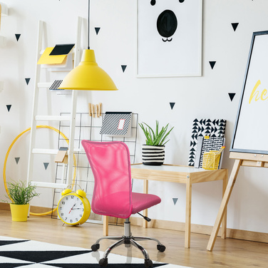 Дитячий стілець для письмового столу KIDDY NET I сітчастий, рожевий, hjh OFFICE