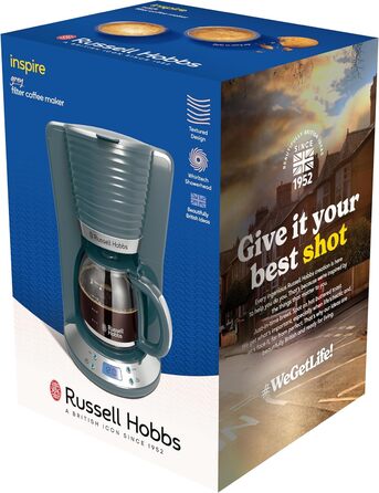 Тостер Russell Hobbs Inspire на 2 тости, нержавіюча сталь - з підставкою для булочок, 6 режимів, розморожування та підігрів