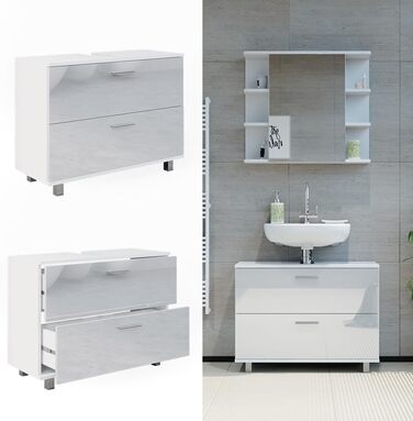 Тумба під умивальник Vicco Ilias, білий глянець, 80.2x60.8 см