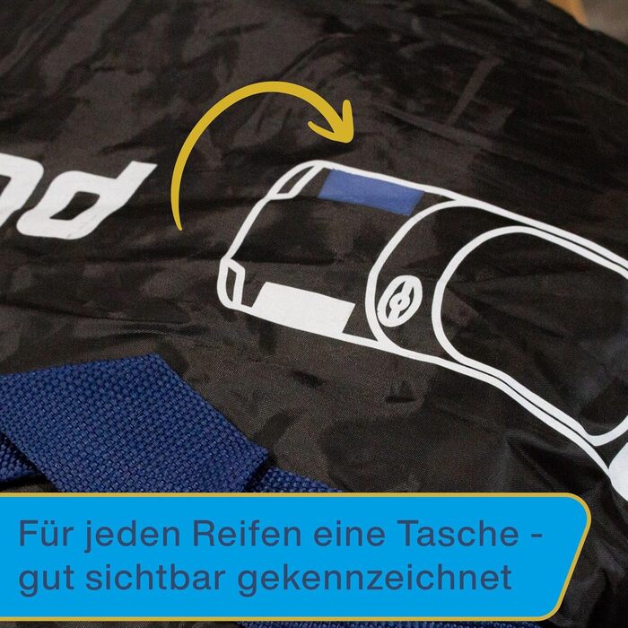 Набір для зберігання та транспортування коліс Cartrend, 4 шт., водовідштовхувальні, чорно-червоні