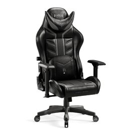 Ігрове крісло Diablo X-Ray King XL, офісне крісло для комп'ютера з 4D підлокітниками, чорно-сіре