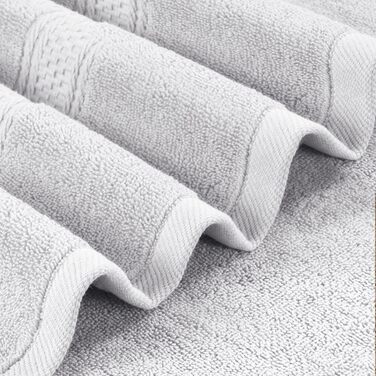 Рушники для ванни Utopia Towels, сріблясті – комплект 4 шт., преміум 100% бавовна 600 г/м², швидковисихаючі, дуже вбираючі, м’які, для щоденного використання