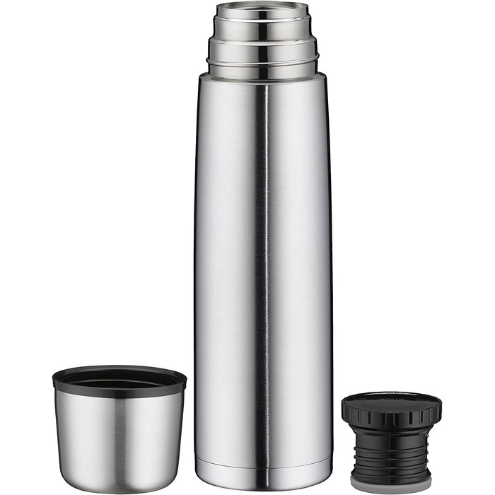 Термос alfi ISOTHERM PERFECT 1 л з нержавіючої сталі з чашкою, герметичний, з кришкою, збереження тепла, без слідів, довговічний, можна мити в посудомийній машині, BPA-free