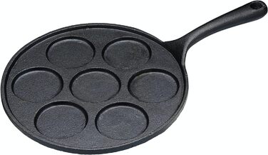 Каструля для міні-млинців KitchenCraft з чавуну, підходить для духовки, 7 порцій по 6,5 см, універсальна для всіх плит, 24x37,5 см
