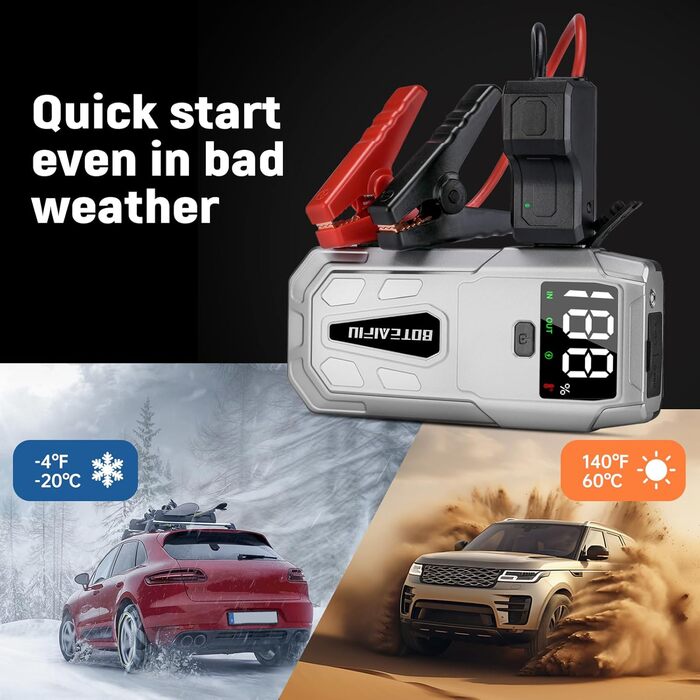 Портативний пусковий пристрій Auto-Starthilfe: Powerbank 5000A для автомобілів до 9.5л бензину або 8.0л дизеля