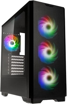 Корпус для ПК KOLINK Unity Solar, E-ATX, 4x ARGB/PWM 120 мм вентилятори, загартоване скло, 400 мм для відеокарти, чорний, Mid-Tower