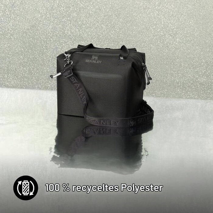 Сумка-холодильник Stanley 1913 All-Day Julienne Maxi Cooler на 7л, чорна, з регульованими ременями та сітчастими кишенями