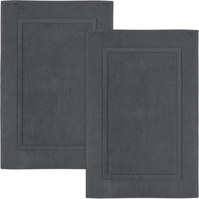 Бавовняний килимок для ванної Utopia Towels, 2 шт, 53x86 см, сірий, махровий, праний