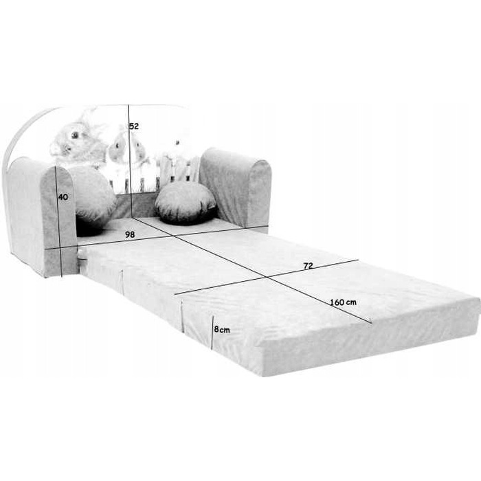 Диван Welox SWM 98 x 170 см, велюр, рожевий