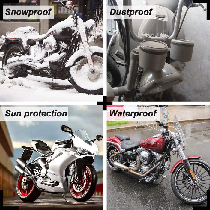 Моточохол WinPower 3XL, водонепроникний, вітростійкий, 210D, для мотоцикла 265x105x125 см, захисний чохол для зберігання на вулиці