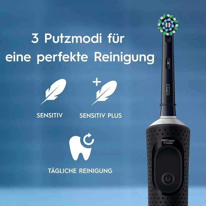 Електрична зубна щітка Oral-B Vitality Pro з 3 режимами чищення та насадкою Protect X Clean, чорна