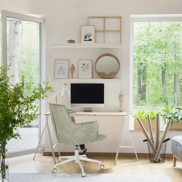 Крісло для домашнього офісу / поворотне крісло SOLAO LIFE W Тканина Сірий HJH LIVING
