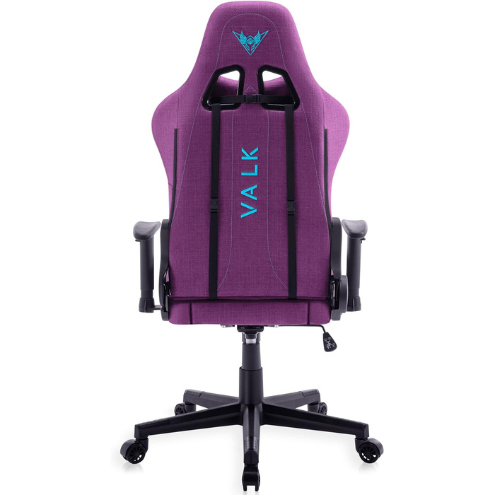 Ігровий крісло VALK Nyx з м'якою дихаючою тканиною, регульовані підлокітники, кут нахилу 160°, ергономічний офісний крісло (фіолетовий)
