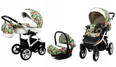Дитячий візок 3в1 BabyLux TROPICAL: люлька, прогулянкова коляска та автокрісло