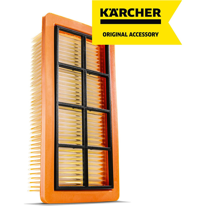 Оригінальний плоскофільтр Kärcher KFI 7420 для пилососів AD 2, AD 4 Premium, AD 3, AD 3.200, AD 3.000 (1 шт.), для збору попелу та сухого прибирання