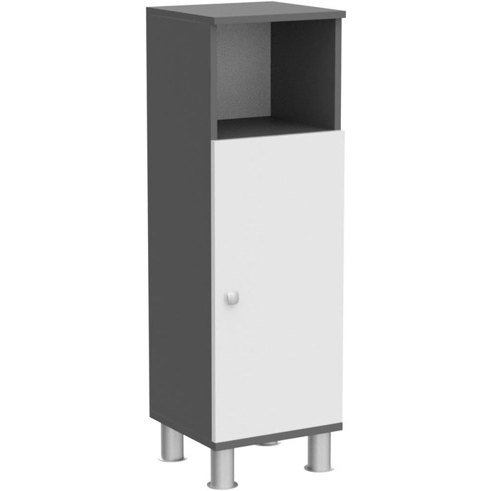 Пенал для ванної Vicco Fynn, антрацит/білий глянець, 30x95 см