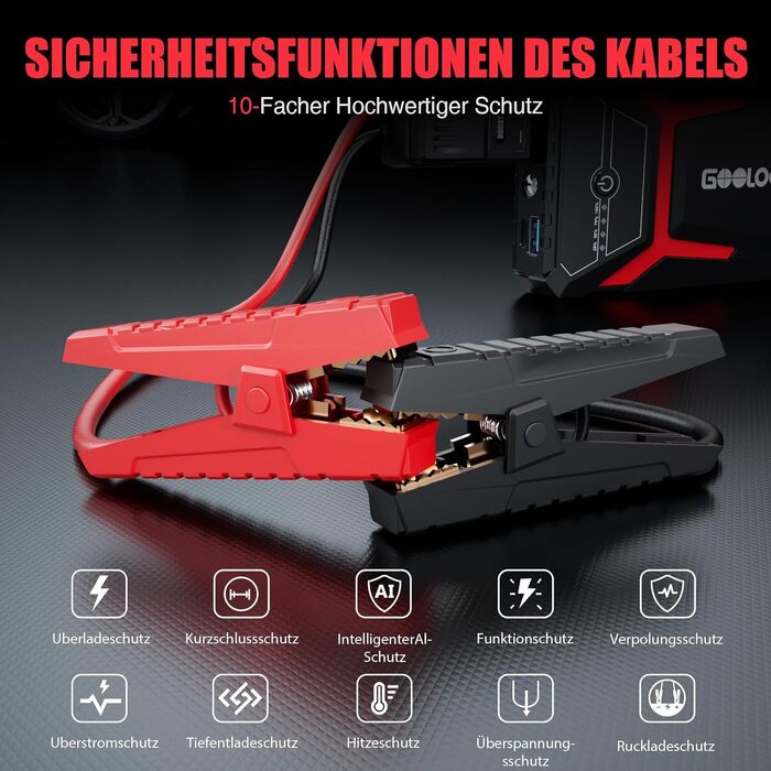 Пусковий пристрій GOOLOO A3 Jump Starter 1500A з компресором 150PSI та функцією Powerbank