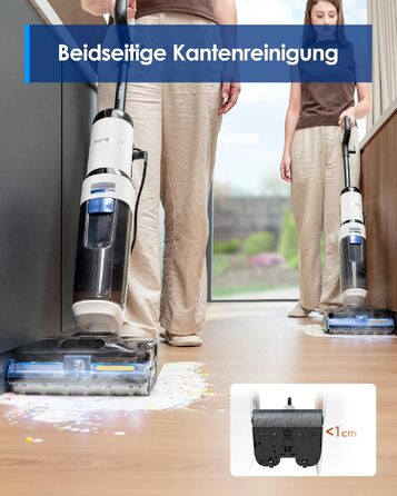 Tineco Floor One S6 Stretch Steam: Волого-сухий пилосос для твердих підлог з функцією пари, 22000 Па, Anti-Tangle, Flashdry 85°C, 50 хв роботи, для шерсті тварин